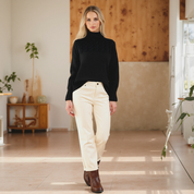 Women’s Long Knitted Jumper with Roll Neck | Soft Lightweight Knit for Autumn Winter