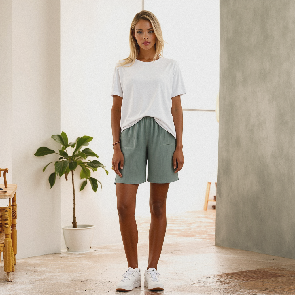 Women’s Linen Cotton Summer Shorts | Lightweight Comfortable Shorts for Warm Weather