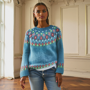 Women’s Wool Jumper with Print | Warm Stylish Knit for Autumn & Winter Wear